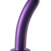 Ouch! Smooth G-Spot Silicone Dildo 7in - Metallic Purple