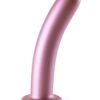 Ouch! Smooth G-Spot Silicone Dildo 7in - Metallic Rose Gold