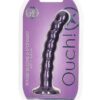 Ouch! Beaded G-Spot Silicone Dildo 6.5in - Metallic Purple