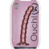 Ouch! Beaded G-Spot Silicone Dildo 6.5in - Metallic Rose Gold
