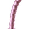 Ouch! Beaded G-Spot Silicone Dildo 6.5in - Metallic Rose Gold