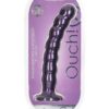 Ouch! Beaded G-Spot Silicone Dildo 8in - Metallic Purple