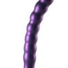 Ouch! Beaded G-Spot Silicone Dildo 8in - Metallic Purple