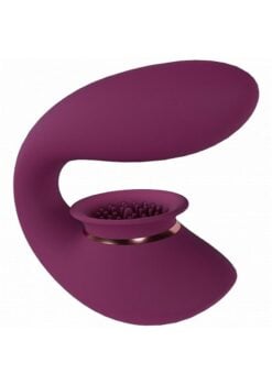 Twitch 3 Silicone Rechargeable Suction and Tongue Vibrator - Burgundy