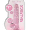 RealRock Crystal Clear Dildo with Balls 7in - Pink