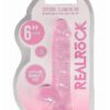 RealRock Crystal Clear Dildo with Balls 6in - Pink