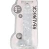 RealRock Crystal Clear Dildo with Balls 9in - Clear