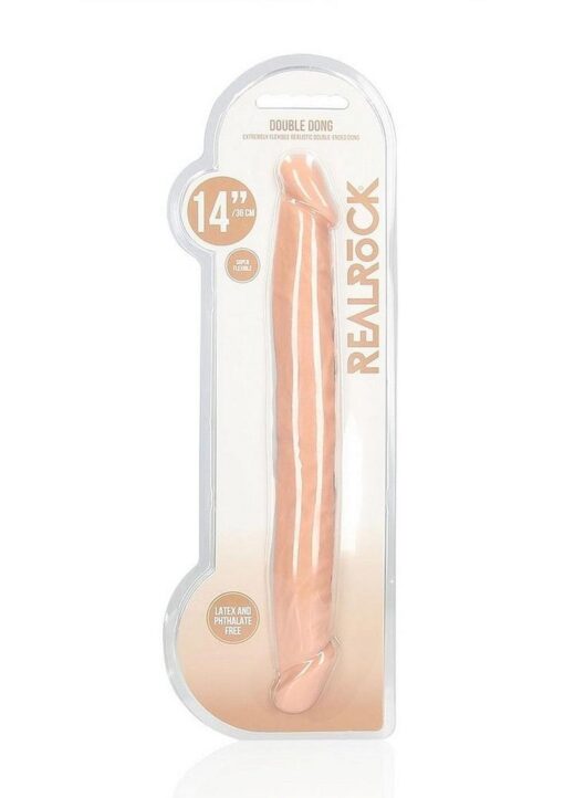 RealRock Skin Realistic Double Dildo 14in - Vanilla