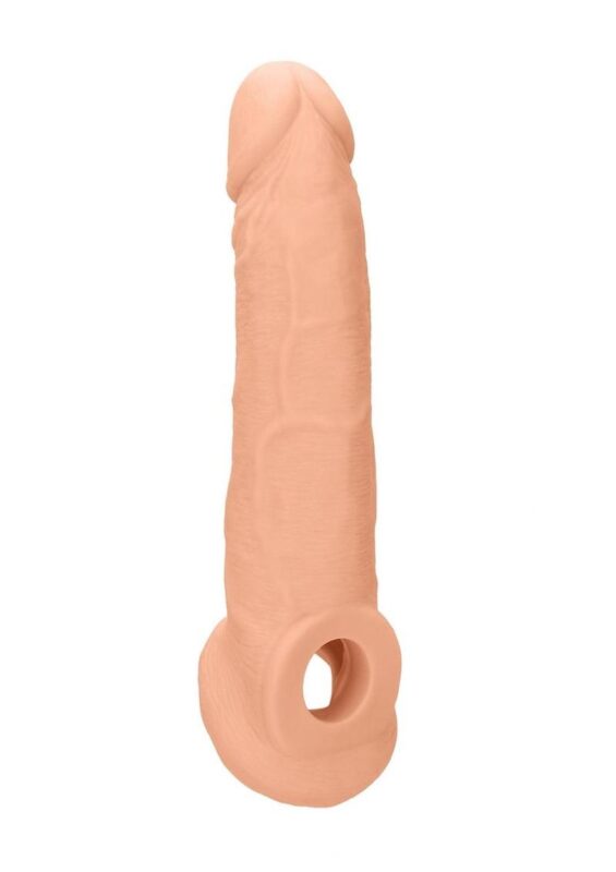 RealRock Skin Penis Extender with Rings 9in - Vanilla