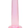 RealRock Crystal Clear Non Realistic Dildo with Suction Cup 5.3in - Pink