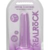RealRock Crystal Clear Non Realistic Dildo with Suction Cup 5.3in - Purple
