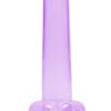 RealRock Crystal Clear Non Realistic Dildo with Suction Cup 5.3in - Purple