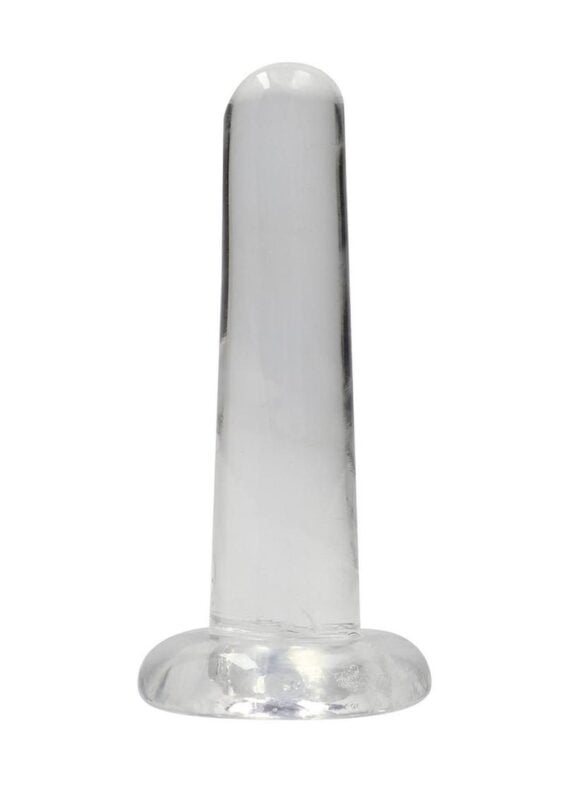 RealRock Crystal Clear Non Realistic Dildo with Suction Cup 5.3in - Clear