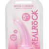 RealRock Crystal Clear Non Realistic Dildo with Suction Cup 4.7in - Pink
