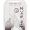RealRock Crystal Clear Non Realistic Dildo with Suction Cup 4.7in - Clear