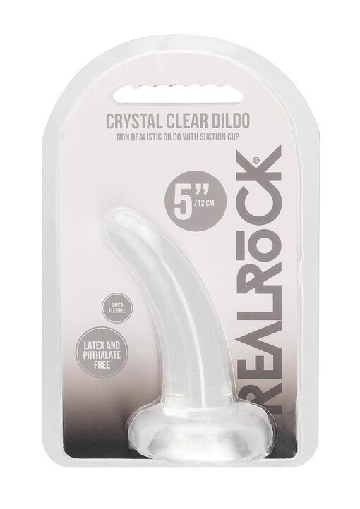 RealRock Crystal Clear Non Realistic Dildo with Suction Cup 4.7in - Clear