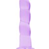 RealRock Crystal Clear Non Realistic Dildo with Suction Cup 7in - Purple