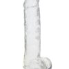 RealRock Crystal Clear Realistic Dildo with Balls 10in - Clear