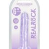 RealRock Crystal Clear Straight No Balls Dildo 6in - Purple