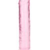 RealRock Crystal Clear Straight No Balls Dildo 7in - Pink