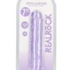 RealRock Crystal Clear Straight No Balls Dildo 7in - Purple