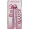 RealRock Crystal Clear Straight No Balls Dildo 8in - Pink