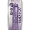 RealRock Crystal Clear Straight No Balls Dildo 9in - Purple