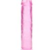 RealRock Crystal Clear Straight No Balls Dildo 10in - Pink