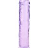 RealRock Crystal Clear Straight No Balls Dildo 10in - Purple