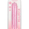 RealRock Crystal Clear Straight No Balls Dildo 11in - Pink