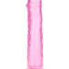 RealRock Crystal Clear Straight No Balls Dildo 11in - Pink
