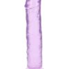 RealRock Crystal Clear Straight No Balls Dildo 11in - Purple