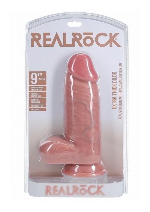 RealRock Ultra Realistic Skin Extra Thick with Balls 9in - Vanilla