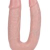 RealRock Ultra Realistic Skin U Shaped Double Dildo 5in - Vanilla