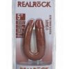 RealRock Ultra Realistic Skin U Shaped Double Dildo 5in - Caramel