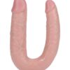 RealRock Ultra Realistic Skin U Shaped Double Dildo 7in - Vanilla