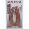 RealRock Ultra Realistic Skin U Shaped Double Dildo 7in - Caramel
