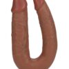 RealRock Ultra Realistic Skin U Shaped Double Dildo 7in - Caramel