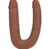 RealRock Ultra Realistic Skin U Shaped Double Dildo 9in - Caramel