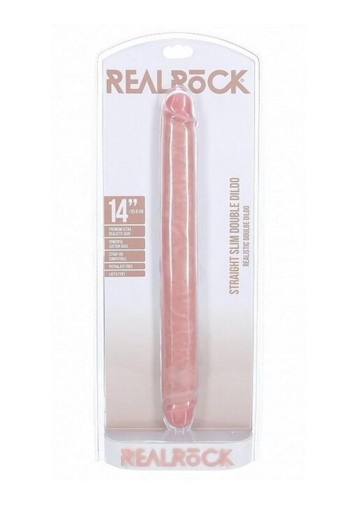 RealRock Realistic Skin Slim Double Ended Dong 14in - Vanilla