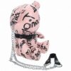 S-Line Bear Bag Pleather Writing - Pink