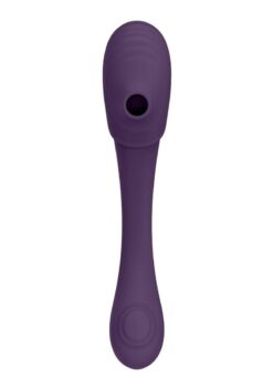 Vive MIRAI Rechargeable Silicone Dual Motor Double Ended Bendable Pulse and Air Wave Vibrator - Purple