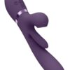 Vive ENA Rechargeable Silicone Triple Motor Thrusting G-Spot with Flapper and Air Wave Clit Stimulation Vibrator - Purple