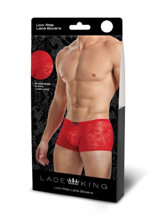 Lace King Lace Boxers - Large/XLarge - Red