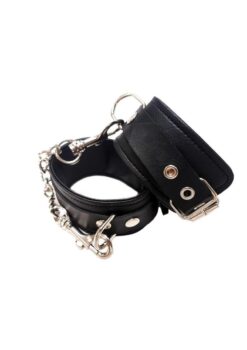 Fetish Play Ankle Cuffs Vegan Leather - Black