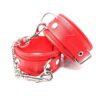 Fetish Play Ankle Cuffs Vegan Leather - Red