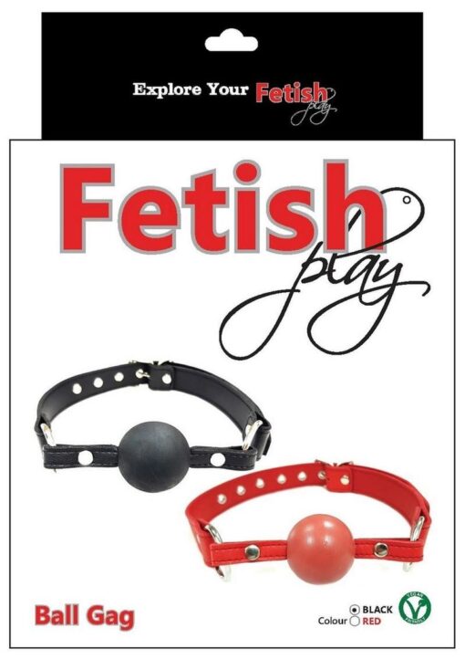 Fetish Play Ball Gag Vegan Leather - Black