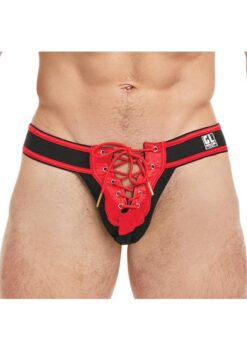 Goal Line Lace-Up Jockstrap - Large/XLarge - Red