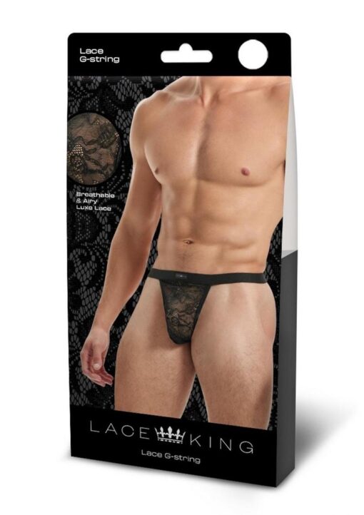 Lace King Lace G-String - Large/XLarge - Black