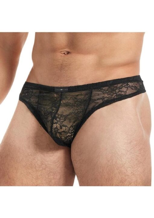 Lace King Lace Thong - Small/Medium- Black